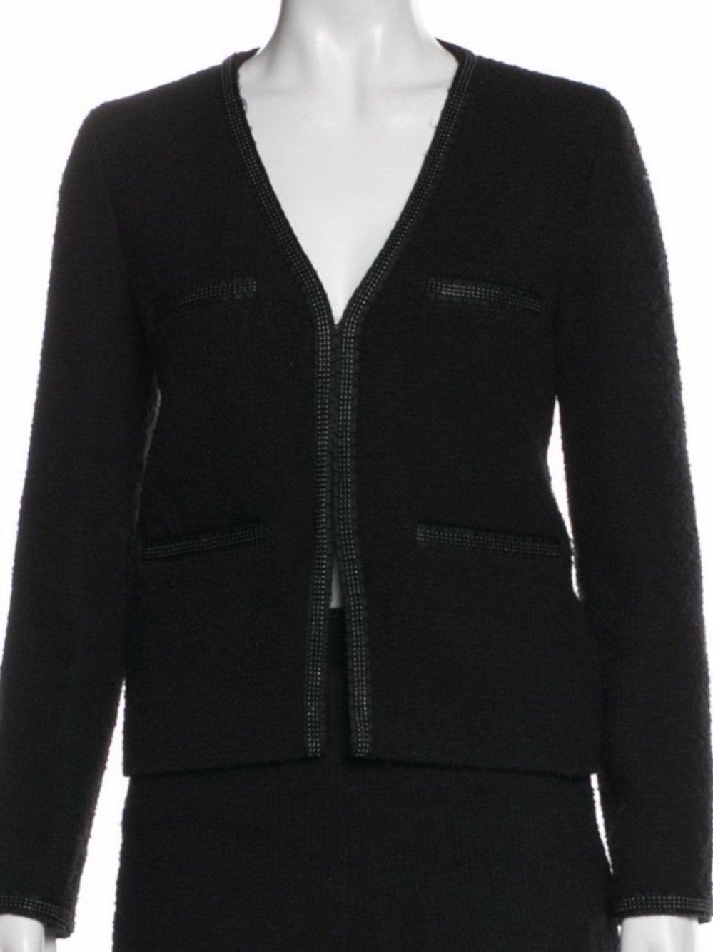 Maje Tweed Jacket with Beaded Detailing